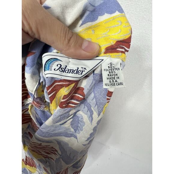 VINTAGE‎ Islander Hawaiian Shirt Small Button Up Birds - Picture 5 of 6